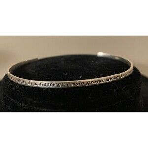 Sterling Silver Daughter Cuff Bangle Bracelet